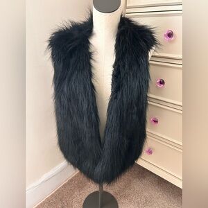 Forever 21 Black Faux Fur Vest